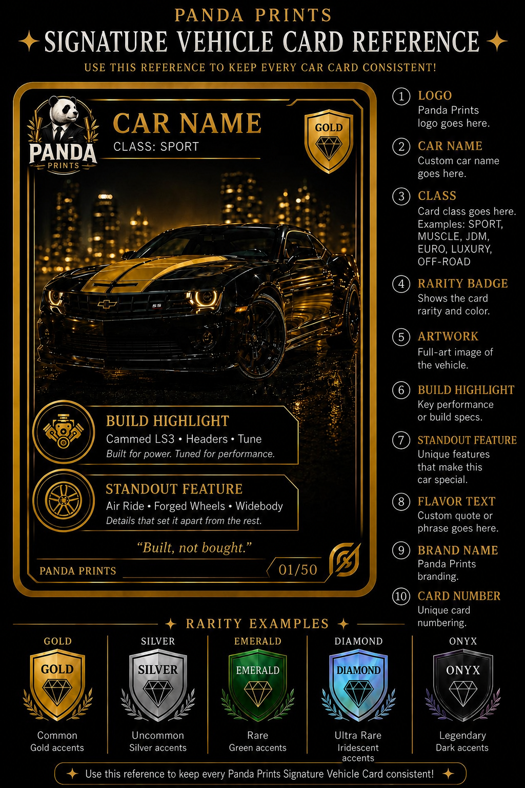 Custom Vehicle Signature Card